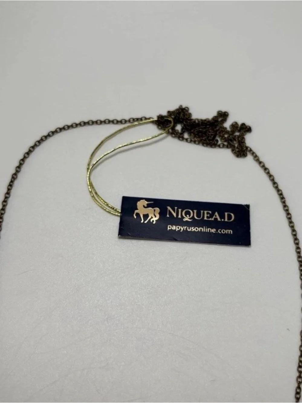Niquea.d Dalmatian Jasper Crystal Shaped 32 Inch Gold Plated Necklace